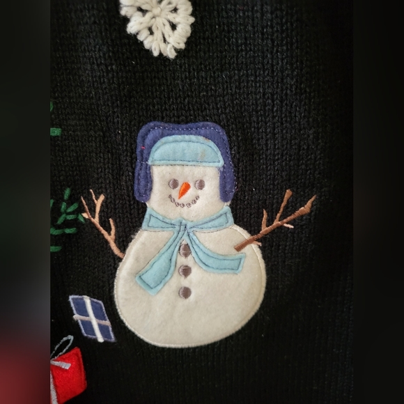 NWT Field Gear Ugly Christmas Sweater Vest Black Sz XL - Picture 7 of 8